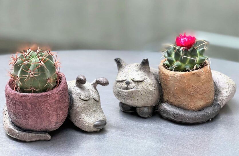 Dog Cat Planters from best local florist delivery in salt lake city utah