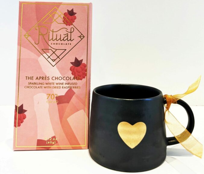Gifts Delivery Salt Lake City Heart Mug and Artisan Ritual Chocolate